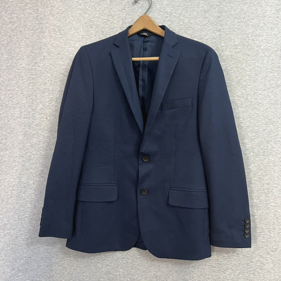 J.M. Haggar Blazer Mens 38R Blue Stretch Sport Jacket Slim Fit Modern Pockets - Picture 1 of 16
